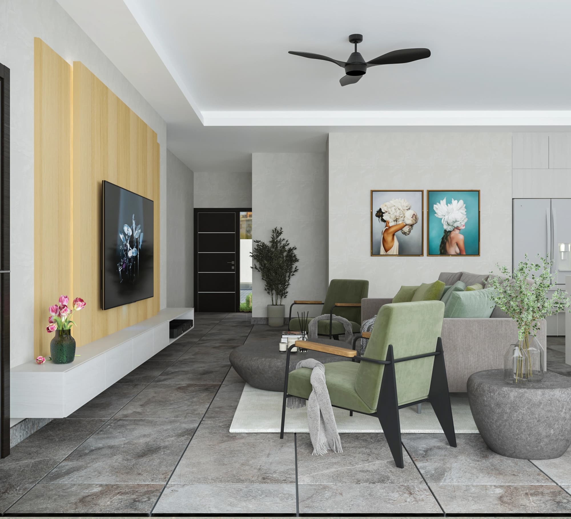 Modern interior living room