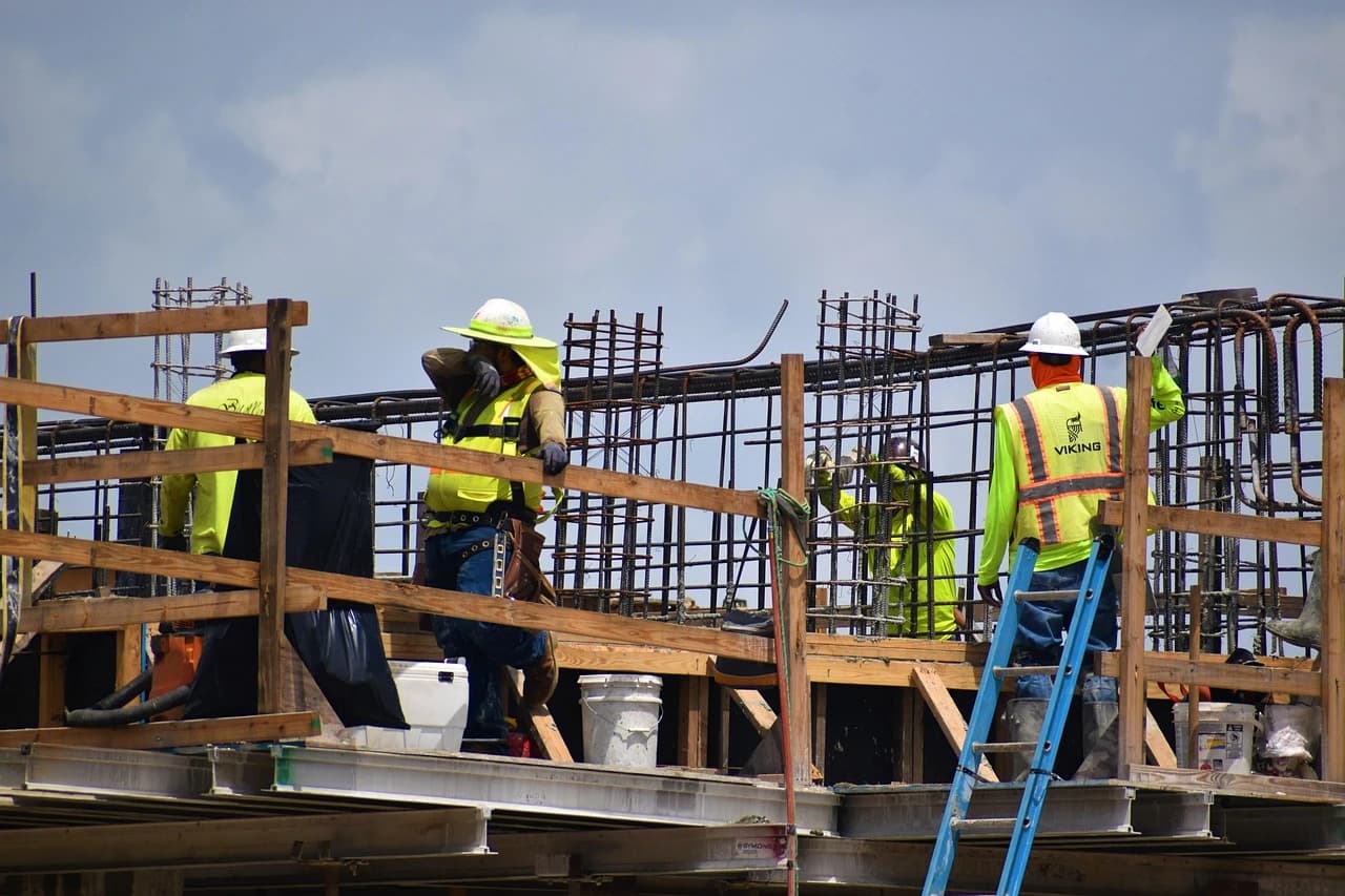 Construction workers on site